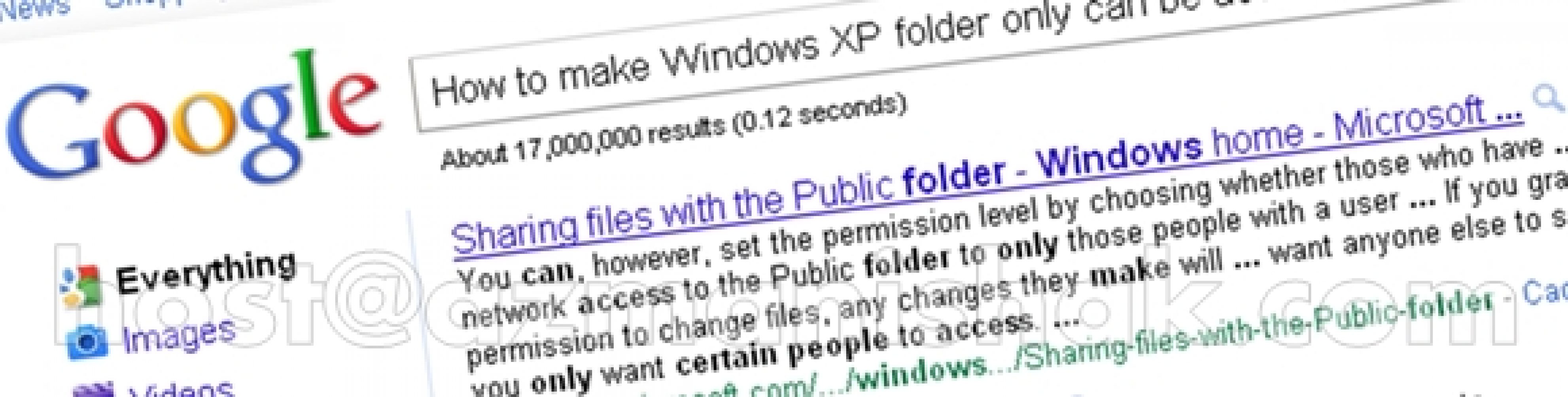 How to make Windows XP folder only can be access by certain people