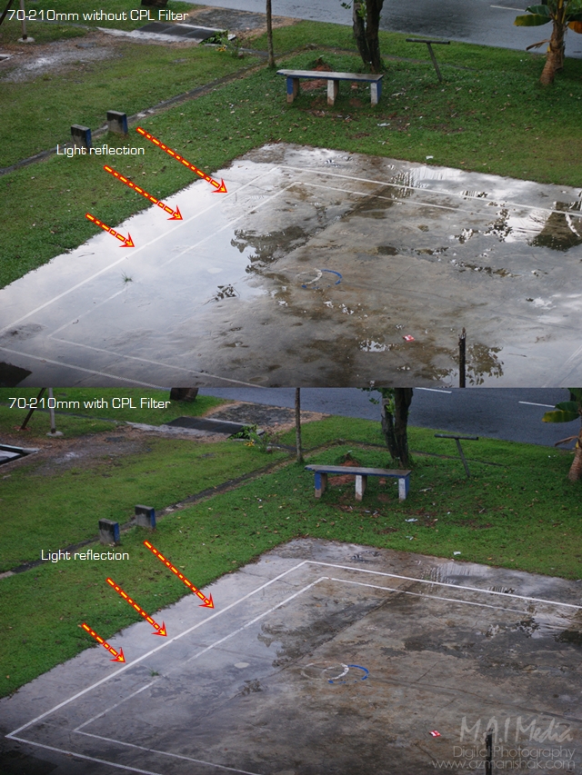 70-210mm with and without CPL Filter