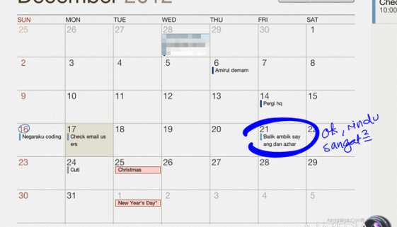 Kalendar peribadi