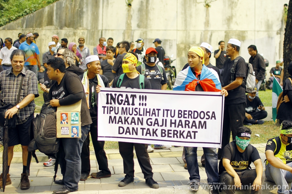 Protestant sepanjang jalan ke Padang Merbok, KL