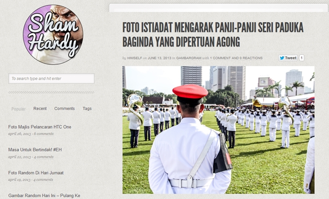 Minggu lepas dia dah keluar surat kobar rupanye...