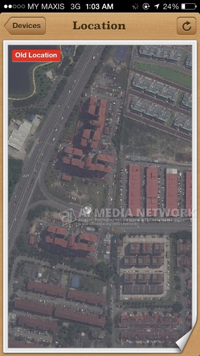 Lokasi terakhir dikesan.