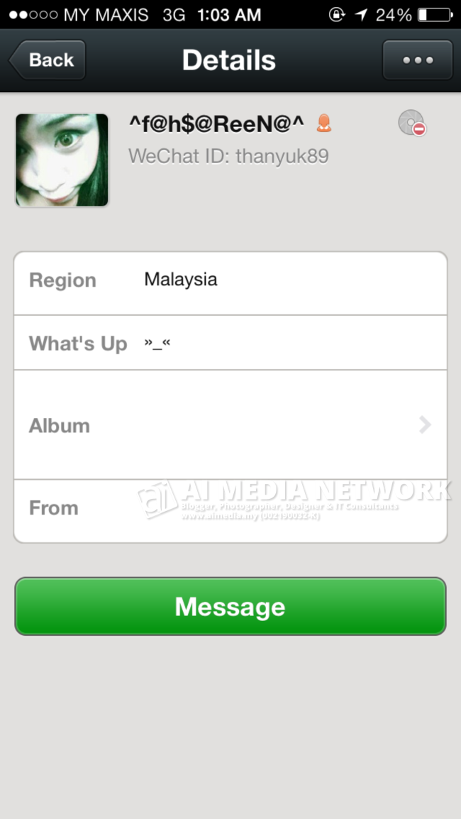 Profile WeChat